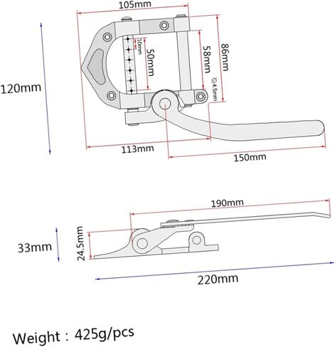 Yardwe 1PC Metal Tremolo Bridge Tailpiece for Electric Guitars Durable Design with Roller Retaining Bar for True Fits Flat Electric Guitars with Mounted Style Bridge in Saudi Arabia