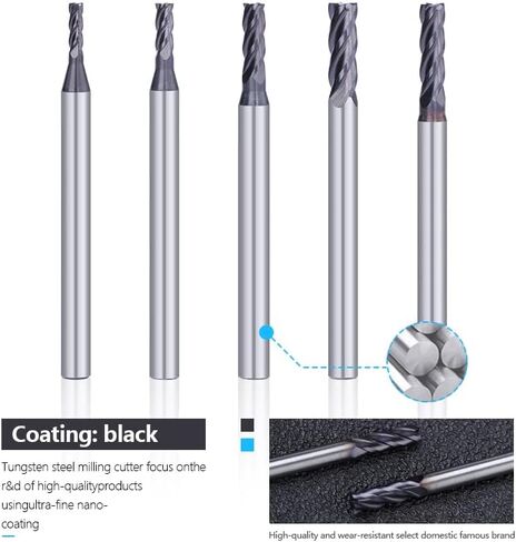 LYZYSNEJ 1pcs/4pcs 4 Flutes 1/8 Inch Shank Carbide End Mill Flat Milling Bit for Wood Metalworking Tool CNC Spiral Cutter in Saudi Arabia