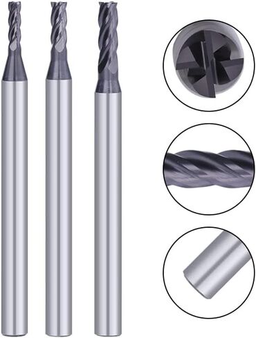 LYZYSNEJ 1pcs/4pcs 4 Flutes 1/8 Inch Shank Carbide End Mill Flat Milling Bit for Wood Metalworking Tool CNC Spiral Cutter in Saudi Arabia