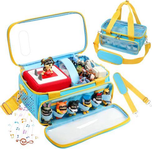 حمل حالة متوافقة مع مجموعة Starter Toniebox مع جانب اللعب الصوتي ، حالة منظم محمول لتخزين Tonies Figures مع شريط مرن ونافذة واضحة لعرض الأحرف (الوردي) in Kuwait
