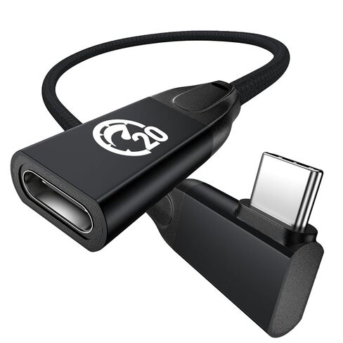 كابل تمديد USB C بقوة 240 واط من UseBean بطول 1 قدم، كابل USB C 3.2 ذكر إلى أنثى بزاوية يمين، فيديو 4K بسرعة 20 جيجابت في الثانية PD 3.1 شحن سريع، موسع من النوع C، لشاحن PSVR2/USBC Hub/MacBook/iPad/iPhone15/Magsafe in Kuwait