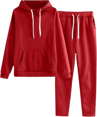 Womens 2 Piece Outfits Lounge Hoodie Sweatsuit Sets 2025 Oversized Sweatshirt Baggy Fall Comfy Sweatpants with Pockets in Saudi Arabia