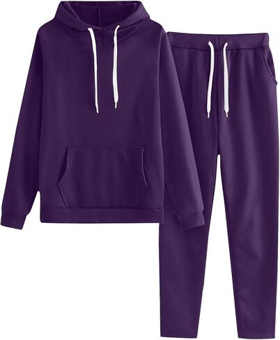 Womens 2 Piece Outfits Lounge Hoodie Sweatsuit Sets 2025 Oversized Sweatshirt Baggy Fall Comfy Sweatpants with Pockets in Saudi Arabia