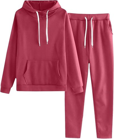 Womens 2 Piece Outfits Lounge Hoodie Sweatsuit Sets 2025 Oversized Sweatshirt Baggy Fall Comfy Sweatpants with Pockets in Saudi Arabia