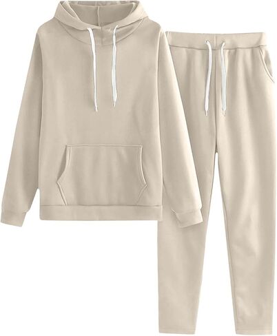 Womens 2 Piece Outfits Lounge Hoodie Sweatsuit Sets 2025 Oversized Sweatshirt Baggy Fall Comfy Sweatpants with Pockets in Saudi Arabia