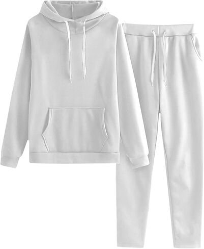 Womens 2 Piece Outfits Lounge Hoodie Sweatsuit Sets 2025 Oversized Sweatshirt Baggy Fall Comfy Sweatpants with Pockets in Saudi Arabia