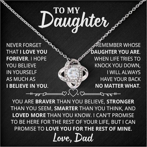 To My Daughter Necklace From Dad - Father Daughter Gift with Heartfelt Message & Elegant Box in Saudi Arabia