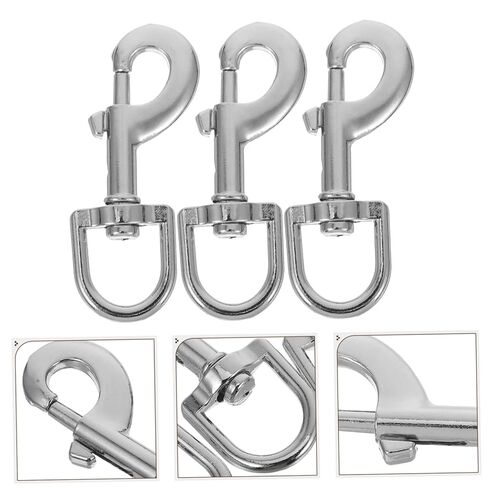 TEHAUX 3Pcs Heavy Duty Zinc Alloy Snap Hooks for Pet Leashes Swivel Clasp Clips for Dog Chains Key Holders Stylish Reliable Electroplated Design for Outdoor Activities Training in Saudi Arabia