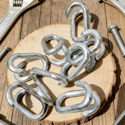18 Pcs Chain Repair Links, 3/5" x 1-2/5" Zinc Plated Chain Repair Lap Links, Secure Chain Link Connector for Indoor & Outdoor Fixes (18pcs) in Saudi Arabia
