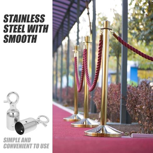 TEHAUX 2pcs Rope End Stoppers - Snap Hook Decking Rope Fittings, Stainless Steel, Silver, 3.93 x 1.25 Inch in Saudi Arabia