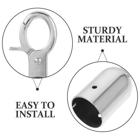 TEHAUX 2pcs Rope End Stoppers - Snap Hook Decking Rope Fittings, Stainless Steel, Silver, 3.93 x 1.25 Inch in Saudi Arabia