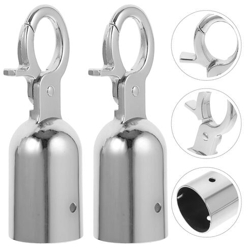 TEHAUX 2pcs Rope End Stoppers - Snap Hook Decking Rope Fittings, Stainless Steel, Silver, 3.93 x 1.25 Inch in Saudi Arabia