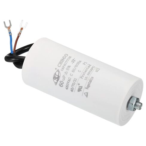 مكثف تشغيل PATIKIL CBB60 60 فائق التوهج، تيار متردد 450 فولت 2 سلك 50/60 هرتز أسفل الأسطوانة مع برغي 111 × 51 مم للغسالة، محرك مضخة المياه ستار in Saudi Arabia