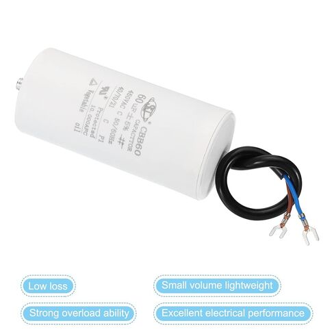 مكثف تشغيل PATIKIL CBB60 60 فائق التوهج، تيار متردد 450 فولت 2 سلك 50/60 هرتز أسفل الأسطوانة مع برغي 111 × 51 مم للغسالة، محرك مضخة المياه ستار in Saudi Arabia