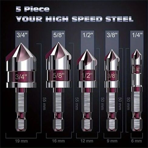 5 قطعة مثقاب الحفر مجموعة M35 5 الناي غاطسة مثقاب HSS 82 درجة عرافة عرقوب 1/4 ''إلى 3/4'' للمعادن الخشب in Saudi Arabia