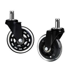 1 قطعة عجلة صامتة 3 بوصة استبدال عجلة كرسي المكتب 60 كجم دوارة مطاطية ناعمة أمان الأثاث الأسطوانة (10 × 22 مم - قطعة واحدة، 2.5 بوصة) in Kuwait