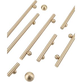 EUBBUMOW Solid Brass Ball Shaped Base Long Handle Hardware Gold Copper Pull Kitchen Cabinet Drawer 1Pcs(8891-T) in Kuwait