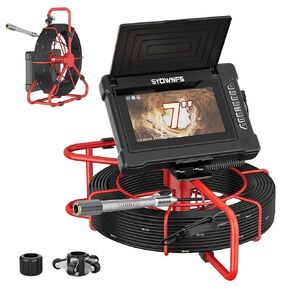 Sewer Camera 100ft/30M 7" Rainproof IPS Screen Pipe Drain Inspection Camera DVR Recorder with Meter Marker 23MM 1080P Industrial Borescope 32G Card for Drain Pipe Plumbing in Kuwait