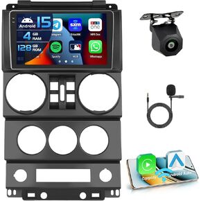 2+64G Android 13 CarPlay Car Stereo Radio for Jeep Wrangler 2007-2010 (4 Doors), 9'' HD Touch Screen Compatible with Android Auto, AHD Backup Camera, Mirror Link, GPS, WiFi, FM RDS in Saudi Arabia