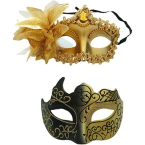 Black Couples Masquerade Mask set Gothic venetian masks for Valentine Party carnival mask mardi gras mask in Kuwait