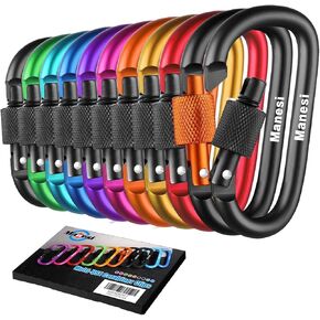 مشابك حلقة تسلق مع بوابة لولبية، 10 عبوات من الألومنيوم 3 بوصات على شكل حرف D، مشبك سلسلة مفاتيح، إبزيم مشبك سلسلة مفاتيح زنبركية in Kuwait