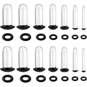 Glass Ear Gauges Stretching Kit 7Pairs/14Pcs Comfy Pain-free Glass Ear Expander Full Size Ear Gauges Tunnels Plugs Transparent glass Pierced Ear Lobe Stretching Kits in Kuwait