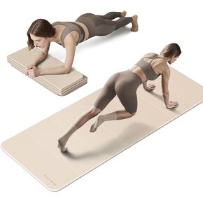 اللياقة البدنية قابلة للطي يوجا حصيرة | 2/5 "(10 مم) سميكة إضافية | SGS معتمدة غير قابلة للانزلاق TPE | 75x26" إضافية طويلة | متجر محمول وسهل | لليوغا ، بيلاتيس ، صالة الألعاب الرياضية المنزلية وتدريبات الجسم الكامل in Kuwait