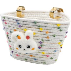Kids Bike Basket, Hand-Woven Cotton Rope Front Bicycle Basket for Girls & Boys, Cute Children’s Bike Accessories for Balance Bikes and Scooters in Saudi Arabia