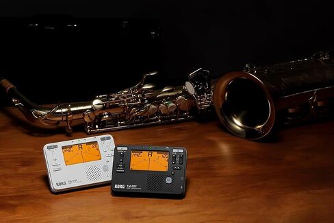 Korg TM-70C Combo Tuner Metronome with Microphone - White Bundle with Power Supply and Austin Bazaar Polishing Cloth in Saudi Arabia