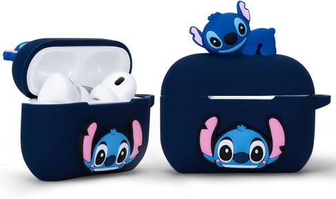 حافظة كرتونية لطيفة من السيليكون لجهاز Apple Airpod 3، مجموعة ملحقات 7 في 1، غطاء واقٍ، حافظة من السيليكون/سلسلة مفاتيح/حلقة تسلق/ملصق غبار معدني/فرشاة تنظيف/حبل مضاد للضياع، أفضل هدية in Kuwait