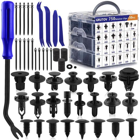 1301PCS Automotive Push Pins Car Retainer Clips Door Panel Trim Rivets Assortment with Fastener Remover 41 Sizes Car Bumper Fender Clips Kit for Honda Ford Toyota GM Chrysler BMW Benz Nissan Subaru in Saudi Arabia