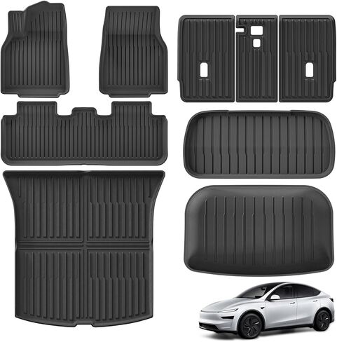 بطانة البضائع الخلفية Smabee لعام 2025 Tesla Model Y Juniper 5 مقاعد جميعها الطقس TPE Trunk Mat Mat Accessories Interior Black in Kuwait