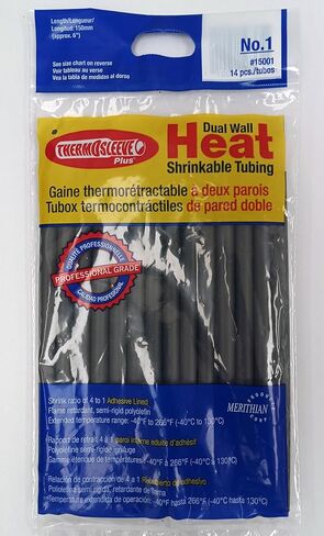 أنابيب ThermOsleeve Plus شبه صلبة، مزدوجة الجدار قابلة للانكماش بالحرارة (قطر 0.225 بوصة - طول 6 بوصة) 14 قطعة - نسبة الانكماش 4:1 in Kuwait