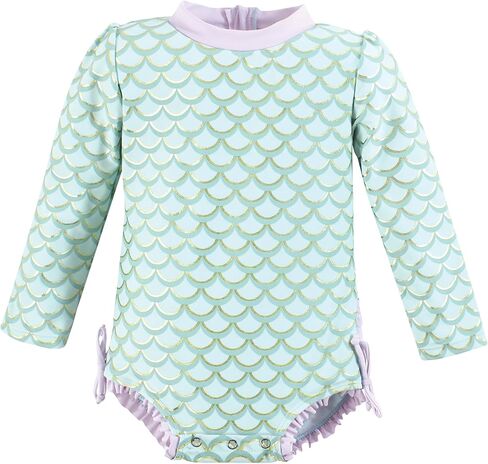 Hudson Baby Baby Girl's Rashguard Toddler Swimsuit, Pink Peach, 9-12 Months in Saudi Arabia