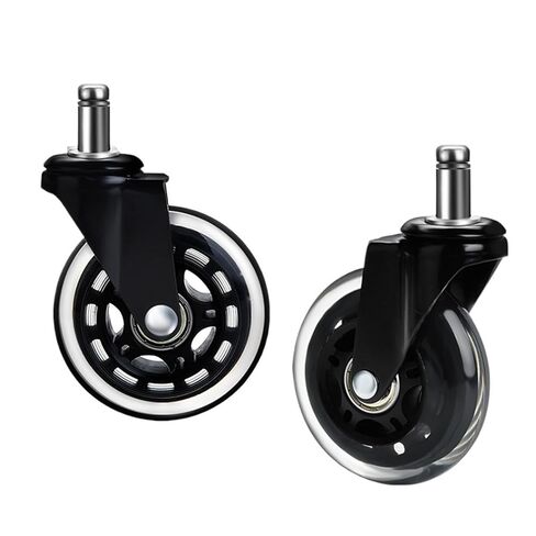 1 قطعة عجلة صامتة 3 بوصة استبدال عجلة كرسي المكتب 60 كجم دوارة مطاطية ناعمة أمان الأثاث الأسطوانة (10 × 22 مم - قطعة واحدة، 2.5 بوصة) in Kuwait