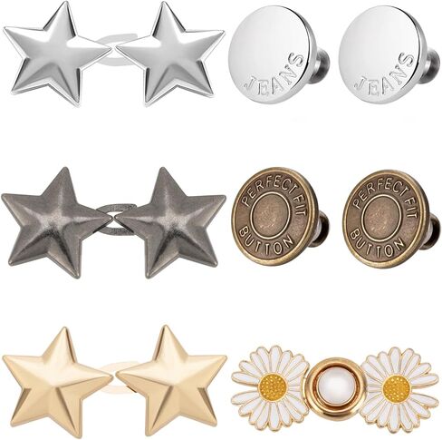 12PCS Jeans Button Extender, Women's Men's Pants Waist Button Extender, Pants Waistband Extender, Pants Waist Extension 1-2 Inches in Saudi Arabia