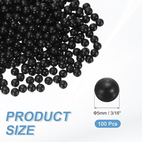uxcell 100Pcs Raised Panel Cabinet Door Spacers, 3/16"(5mm) Silicone Ball Stabilizers Bumpers for Cabinet Door Alignment Stress Distribution, Black in Saudi Arabia