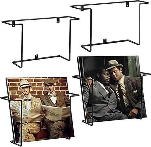 4 PCS VINYL RECROCAL SHELL MOUNT ، تخزين سجل فينيل معدني 12 بوصة ، رفوف عائم ، مناسب لغرفة النوم وغرفة المعيشة (أسود) in Saudi Arabia