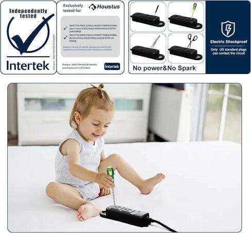 شريط طاقة خارجي مقاوم للطقس مع منافذ USB، سلك تمديد بطول 6 أقدام، شريط طاقة مقاوم للماء مع واقي من زيادة التيار، 3 منافذ واسعة مع مفتاح، تلفزيون غرفة النوم في المكتب in Saudi Arabia