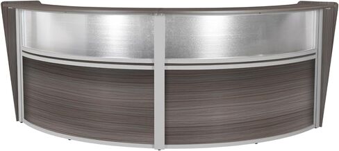 Romig Marque Plexi الاستقبال المكتسب المكتبي "142W X 103D" - Driftwood Gray in Kuwait
