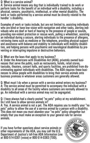 ADA Service Dog Law Cards 2026 - THE ORIGINAL - 50 ADA Service Dog Information Cards - Service Dog Card States Your Legal Rights - Use with Your Service Dog Certificate in Saudi Arabia