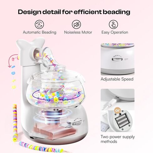 Caydo Clay Bead Spinner ، 2-in-1 Bead Bead Bead Spinner لصنع مجوهرات سوار الصداقة وآلة مجموعة القلادة مع إبرة وخيط ، مناسبة للأطفال الذين تتراوح أعمارهم بين 8 سنوات+، والأرجواني ، in Kuwait