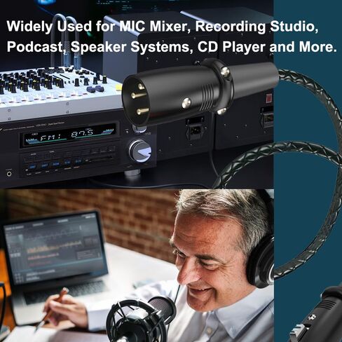 MysRuida 9.8ft XLR Microphone Cable, 3 Pin XLR Male to Male Balanced Shielded Audio Cable for MIC Mixer, Recording Studio, Podcast, Speaker Systems, CD Player in Kuwait