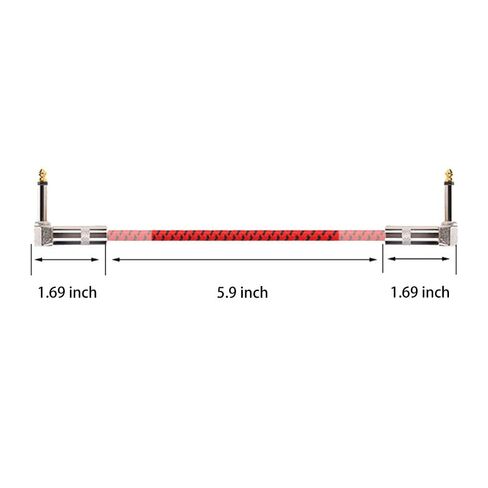 AZOR Guitar Patch Cable 1/4 Inch 6-Pack Right Angle 5 Inch Auxiliary Plugs Instrument Woven Cable for Guitar Effect Pedaboard (Multicolored) in Kuwait