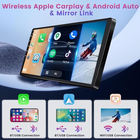 Roinvou Android Screen Radio for Mitsubishi Outlander 2018-2021, Built-in Wireless CarPlay Radio with Android Auto, 10.1'' Touch Screen in-Dash GPS Navigation Support Mirror Link BT FM AHD SWC DSP in Saudi Arabia