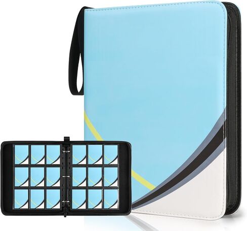 CARD Binder with Sleeves - Card Card Binder Holder متوافق مع بطاقات تداول TCG ، ألبوم تخزين البطاقات مع ZIPPER for Boys Girls Girls Holding ما يصل إلى 900 بطاقة in Kuwait