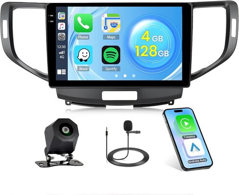 Roinvou 2+64G Android CarPlay Stereo لـ Acura TSX 2009-2014/Honda Accord 2008-2012، مشغل CarPlay لاسلكي مدمج مع Android Auto، شاشة تعمل باللمس مقاس 9 بوصات داخل لوحة القيادة GPS ودعم وصلة المرآة BT RDS DSP in Saudi Arabia