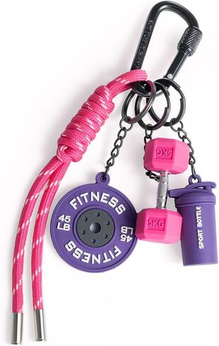 Dumbbell & Weights Keychain, Bag Purse Charms Gift for fitness Women and Men, Cute Mini Car Key Chains for Gym in Kuwait