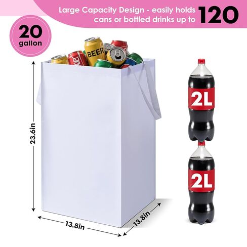 [4-Pack] 20 Gallon Pop Up Trash Cans for Parties – Disposable Trash Cans with Built-in Handles - Waterproof & Recyclable, Foldable, Portable Garbage Cans - Multipurpose for Laundry, Storage or Events in Saudi Arabia