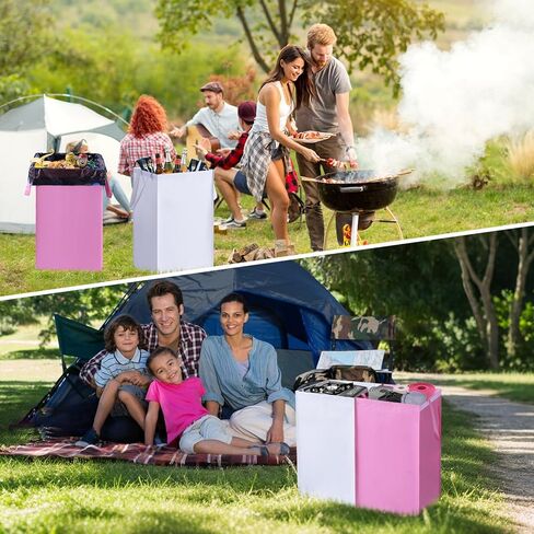 [4-Pack] 20 Gallon Pop Up Trash Cans for Parties – Disposable Trash Cans with Built-in Handles - Waterproof & Recyclable, Foldable, Portable Garbage Cans - Multipurpose for Laundry, Storage or Events in Saudi Arabia